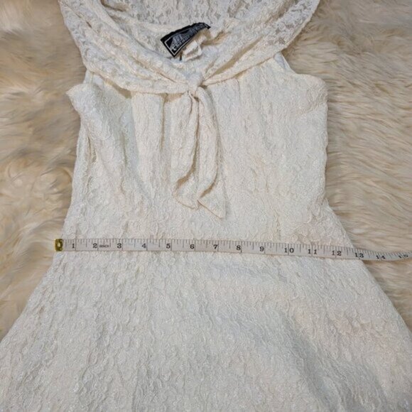 Vintage Chauncey St. Ivory Lace Midi Dress Women Size 5 - Picture 5 of 10